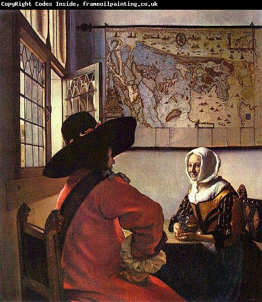 Johannes Vermeer Officer and a Laughing Girl,